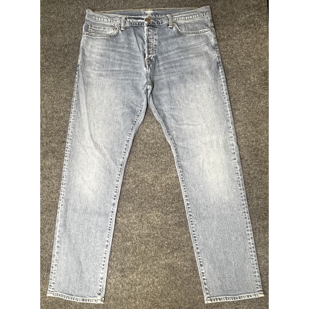 Carhartt WIP Klondike Pant Jeans 38X32 Button Fly Denim Blue Light Wash